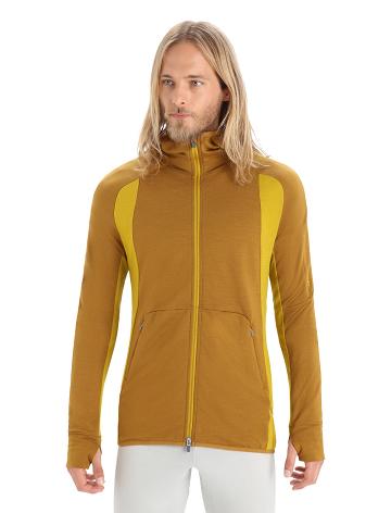 Icebreaker ZoneKnit™ Merino Long Sleeve Zip Férfi Kapucnis Pulóver Arany | HU 1273JPQJ